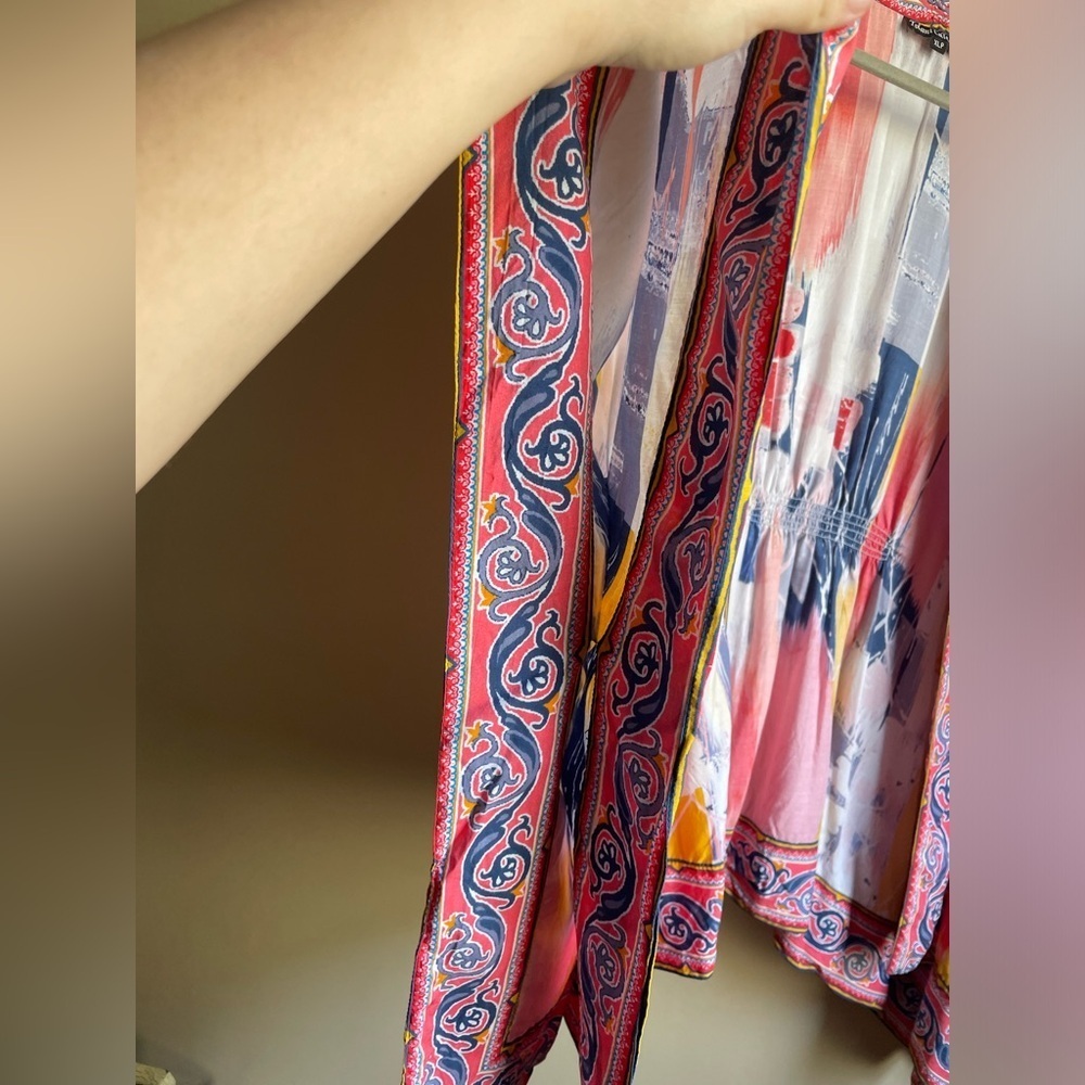 Tolani Collection kimono size XLP art to wear beachy artsy arm holes - Picture 4 of 7
